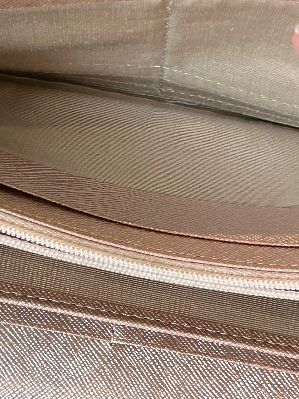 Burberry Metallic Rose Gold Check Clutch Wallet - Picture 7 of 10